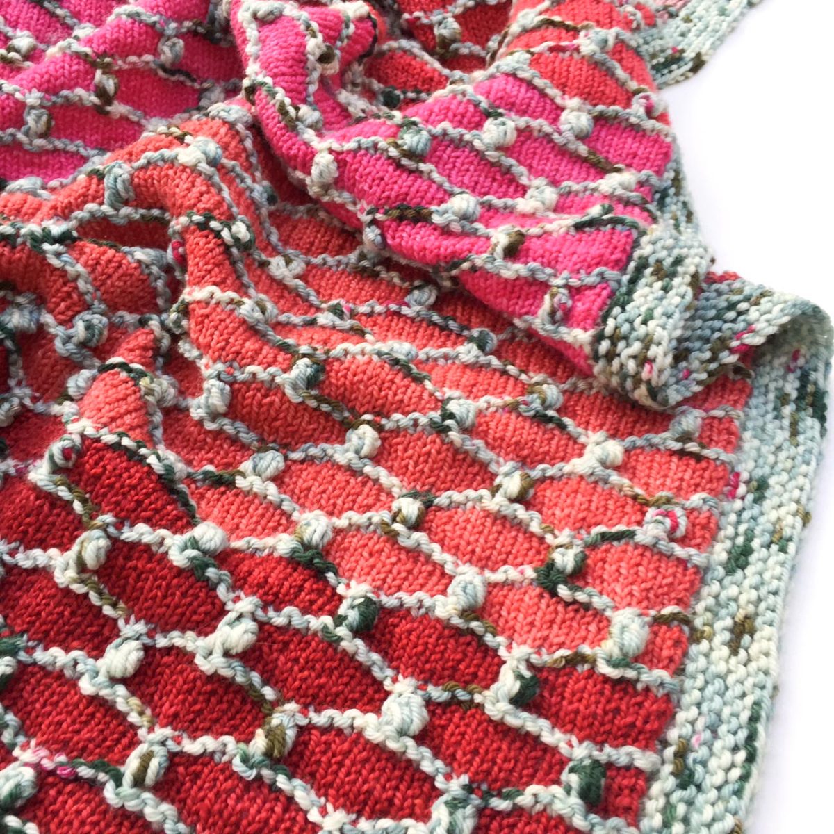 Knitting stitch detail of Cowgirlblues baby blanket 